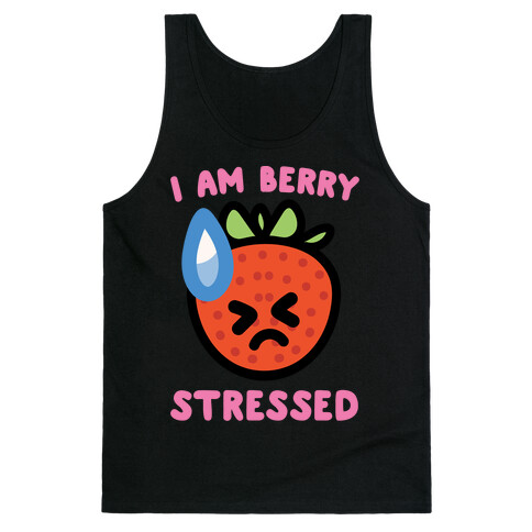 I'm Berry Stressed White Print Tank Top