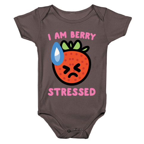 I'm Berry Stressed White Print Baby One-Piece