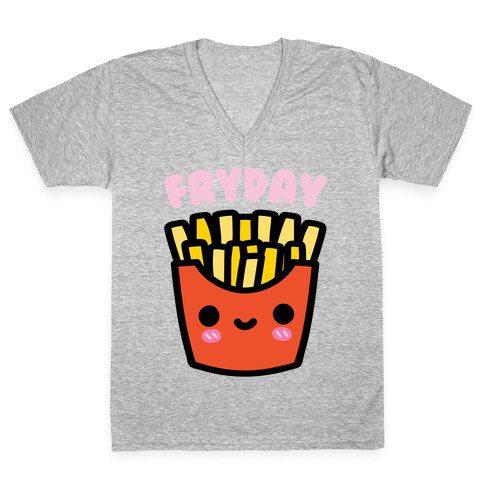 Fryday White Print V-Neck Tee Shirt