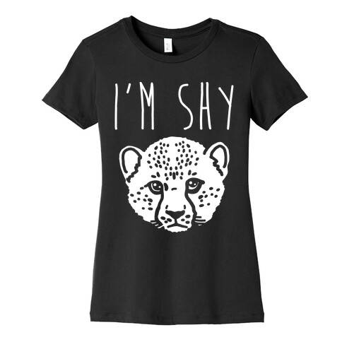 I'm Shy White Print Womens T-Shirt