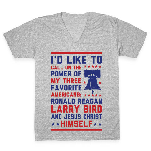 My Three Favorite Americans V-Neck Tee Shirt