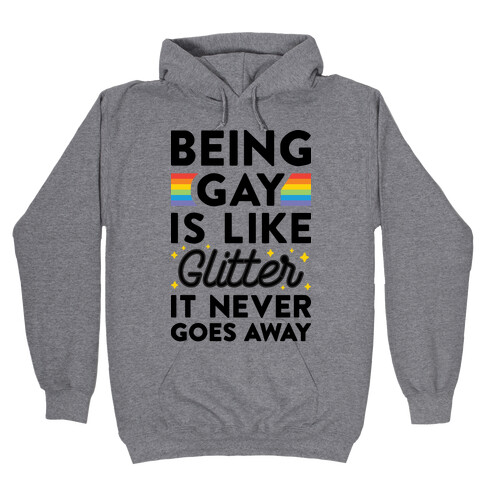 Being Gay Is Like Glitter It Never Goes Away Hooded Sweatshirt