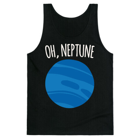 Oh Neptune White Print Tank Top