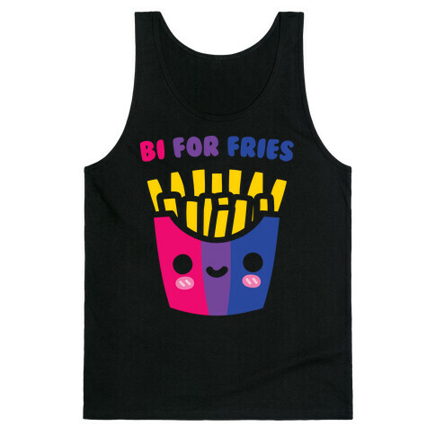 Bi For Fries White Print Tank Top