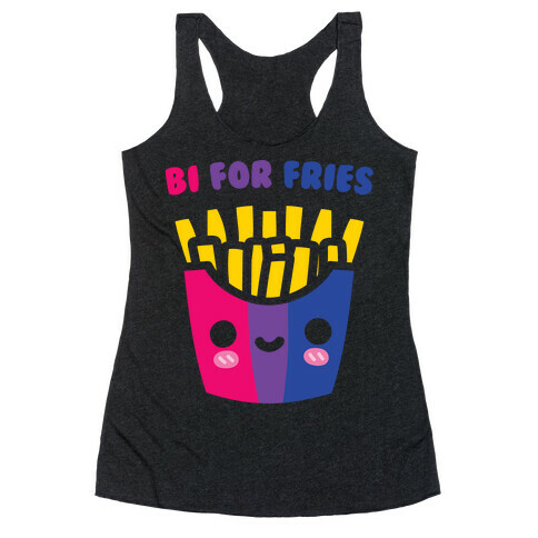 Bi For Fries White Print Racerback Tank Top