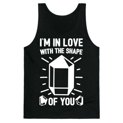 I'm In Love With The Shape of You Crystal Parody White Print Tank Top