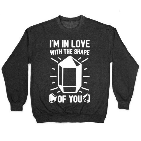 I'm In Love With The Shape of You Crystal Parody White Print Pullover
