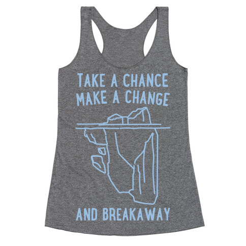 Breakaway Iceberg Parody White Print Racerback Tank Top