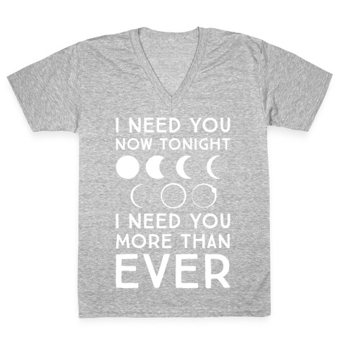 Total Eclipse Parody White Print V-Neck Tee Shirt