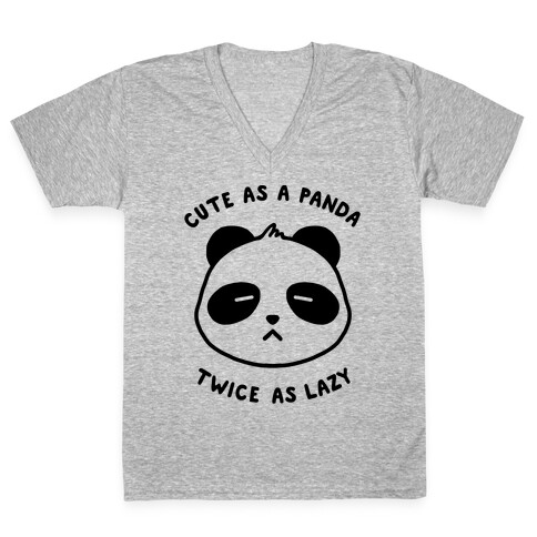 Cute As A Panda Twice As Lazy V-Neck Tee Shirt