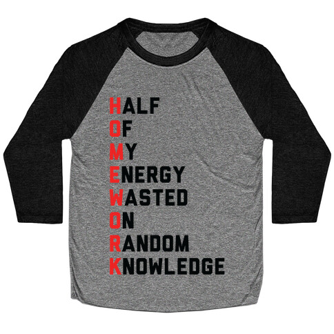 Homework Baseball Tee