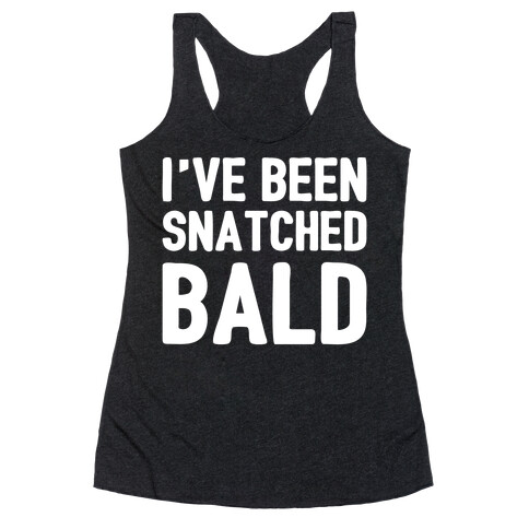 Snatched Bald White Print Racerback Tank Top