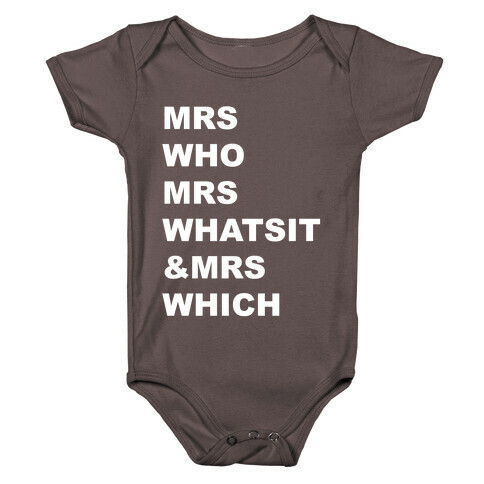 Mrs Who Mrs Whatsit & Mrs Which Baby One-Piece