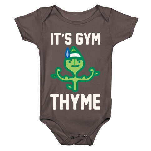 It's Gym Thyme White Print Baby One-Piece