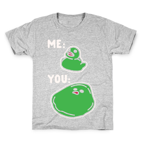 Me vs You Melting Ducky Meme White Print Kids T-Shirt
