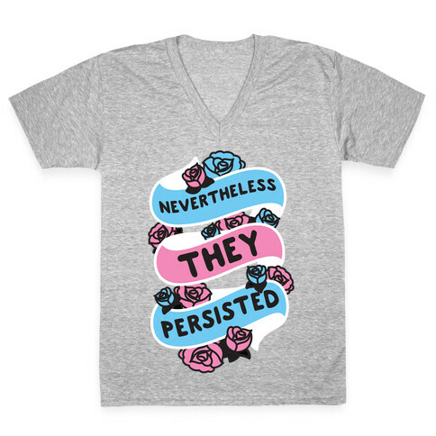 Nevertheless THEY Persisted Ribbon V-Neck Tee Shirt
