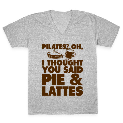 Pies & Latte V-Neck Tee Shirt