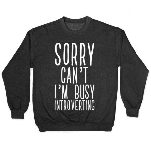 Sorry Can't I'm Busy Introverting Pullover