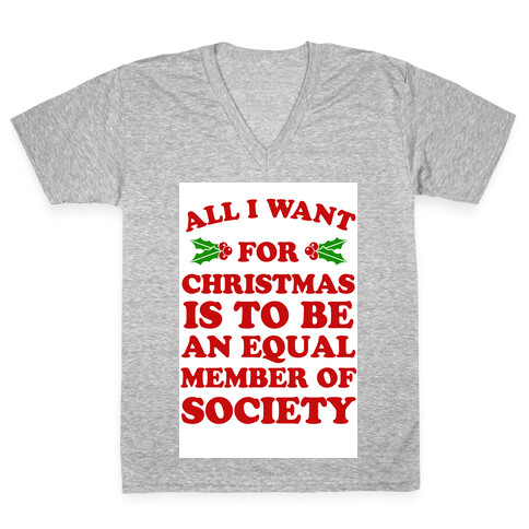 What I want for Christmas V-Neck Tee Shirt