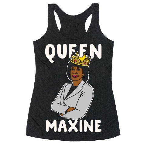 Queen Maxine White Print Racerback Tank Top