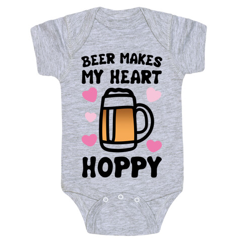 Beer Makes Me Heart Hoppy Baby One-Piece