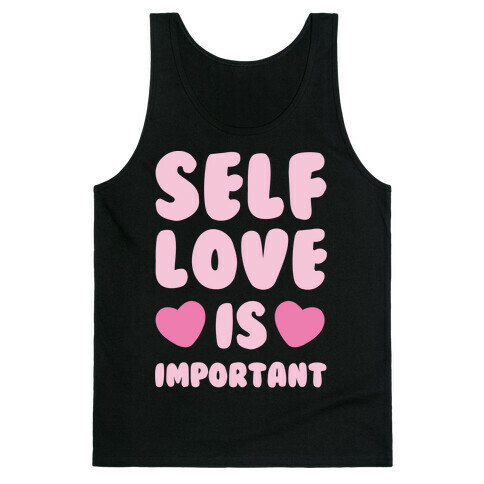 Self Love Is So Important White Print Tank Top