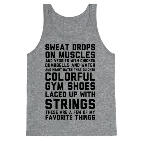 Sweat Drops On Muscles And Veggies With Chicken Tank Top