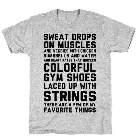 Sweat Drops On Muscles And Veggies With Chicken T-Shirt