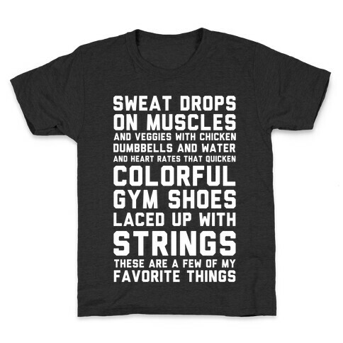 Sweat Drops On Muscles and Veggies With Chicken Kids T-Shirt