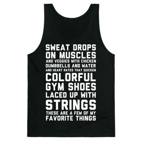 Sweat Drops On Muscles and Veggies With Chicken Tank Top
