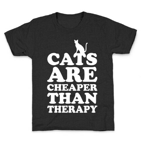 Cats Are Cheaper Than Therapy Kids T-Shirt