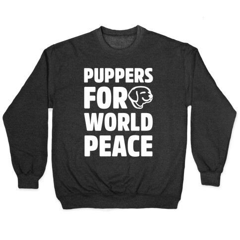 Puppers For World Peace White Print Pullover