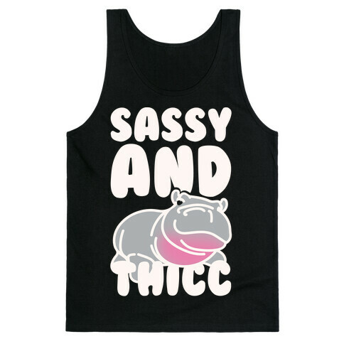 Sassy and Thicc White Print Tank Top