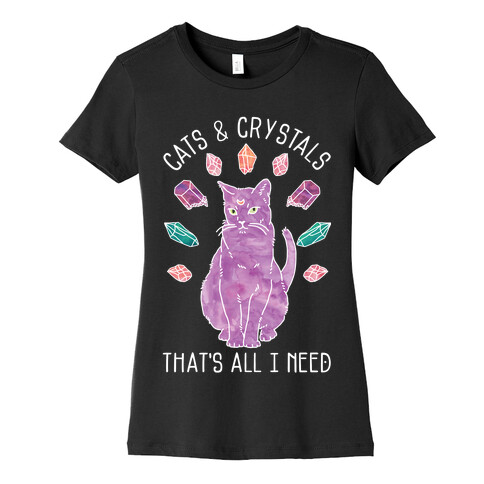 Cats and Crystals Womens T-Shirt