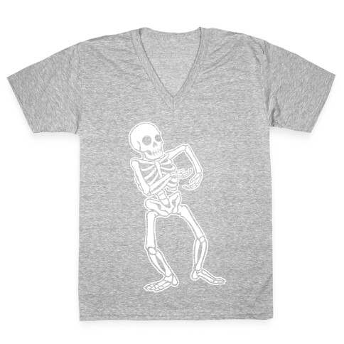 Milly Rocking Skeleton V-Neck Tee Shirt