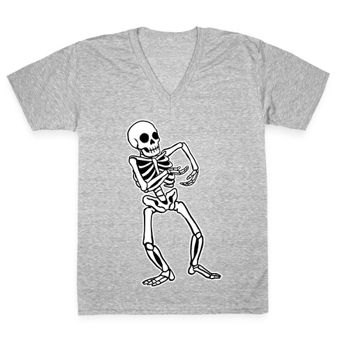 Milly Rocking Skeleton V-Neck Tee Shirt