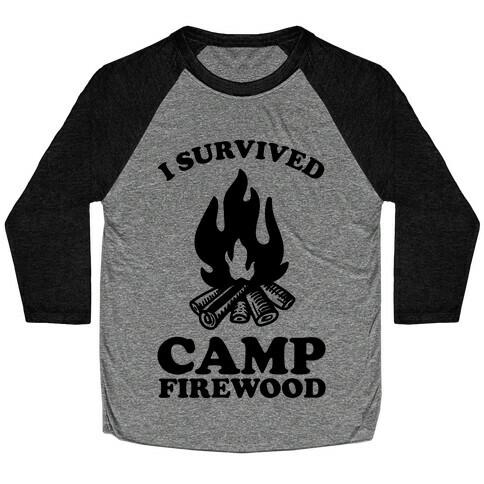 I Survived Camp Firewood Baseball Tee