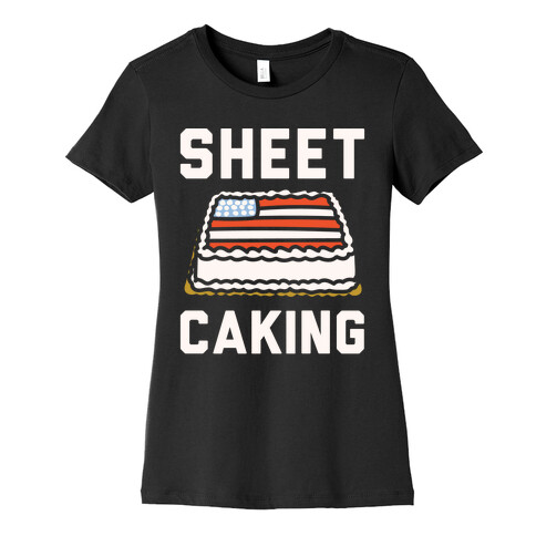 Sheet Caking White Print Womens T-Shirt