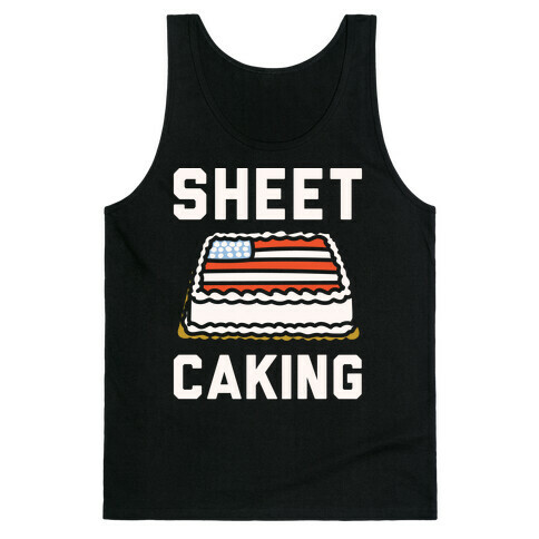 Sheet Caking White Print Tank Top