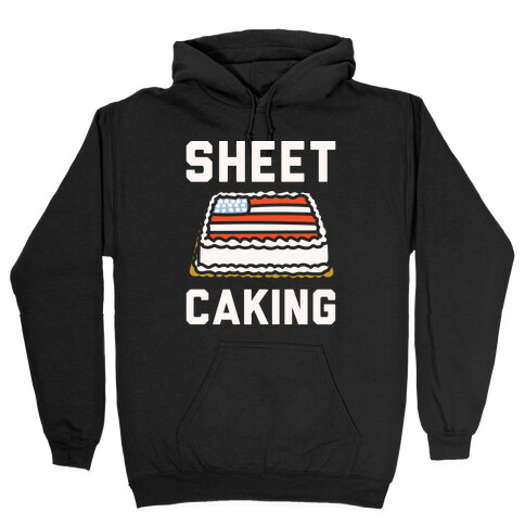 Sheet Caking White Print Hooded Sweatshirt