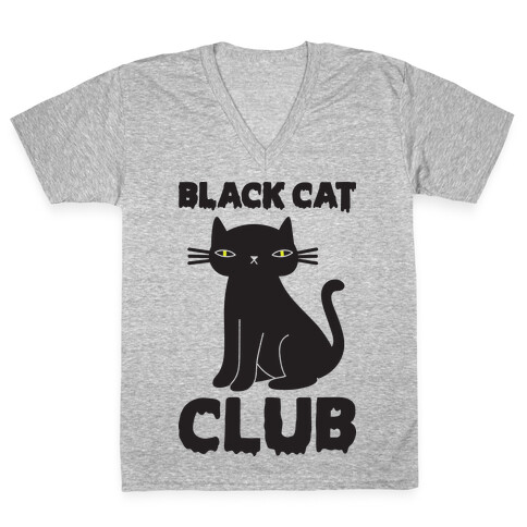 Black Cat Club V-Neck Tee Shirt
