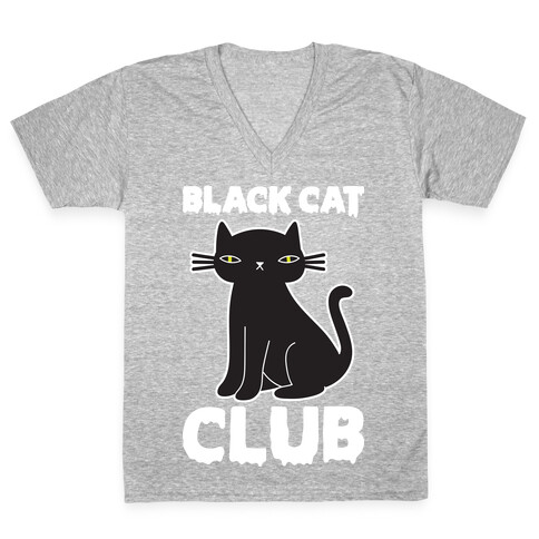 Black Cat Club V-Neck Tee Shirt