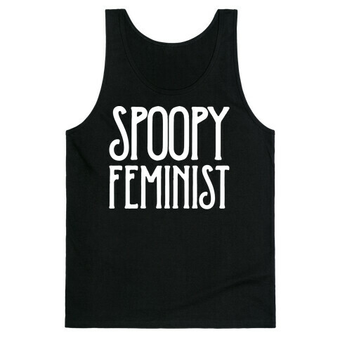 Spoopy Feminist White Print Tank Top