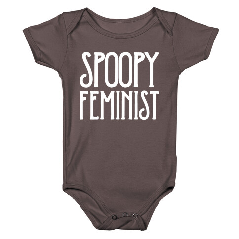 Spoopy Feminist White Print Baby One-Piece