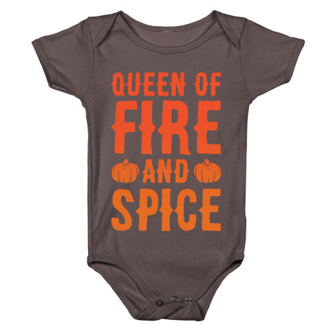 Queen of Fire and Spice Parody White Print Baby One-Piece