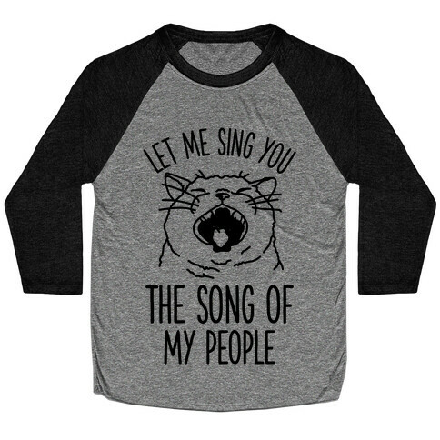 The Song Of My People Cat Baseball Tee