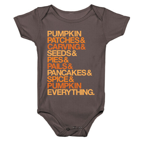 Pumpkin Patches & Carving & Pumpkin Everything White Print Baby One-Piece
