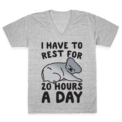I Have To Rest For 20 Hours A Day V-Neck Tee Shirt
