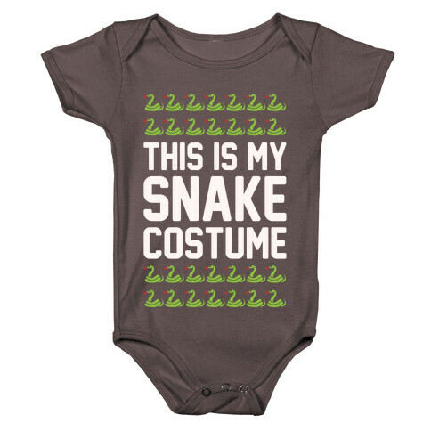 This Is My Snake Costume White Print Baby One-Piece