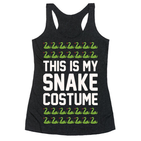 This Is My Snake Costume White Print Racerback Tank Top